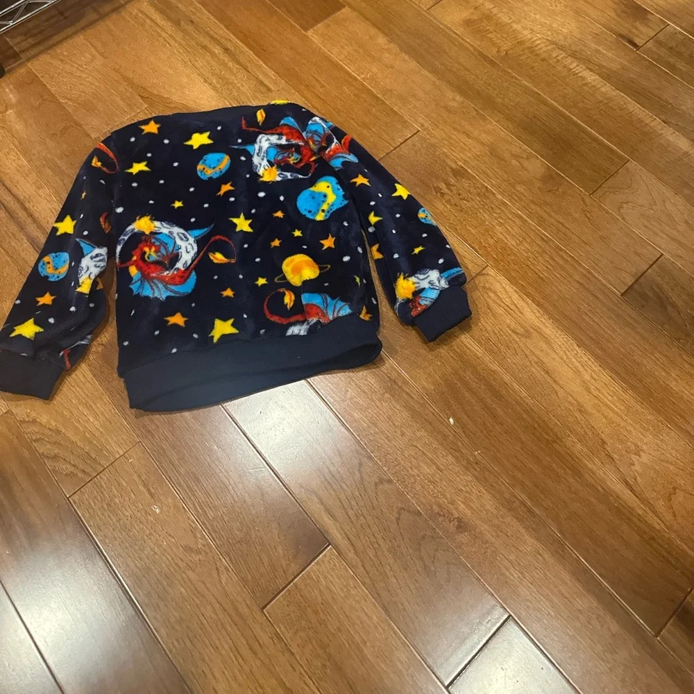 Cozy Boys’ 3T-4T Fleece Pajama Set – Space Print